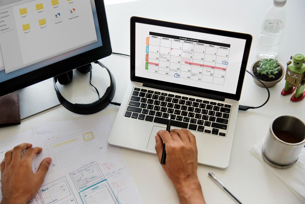 Telas de computador com calendários